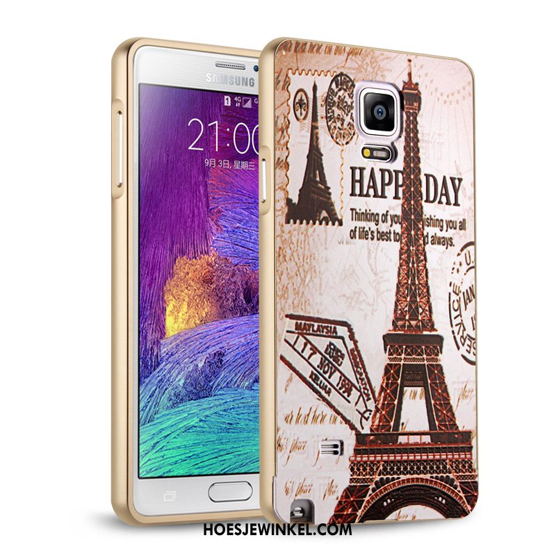 Samsung Galaxy Note 4 Hoesje Bescherming Omlijsting Roze, Samsung Galaxy Note 4 Hoesje Hoes Ster