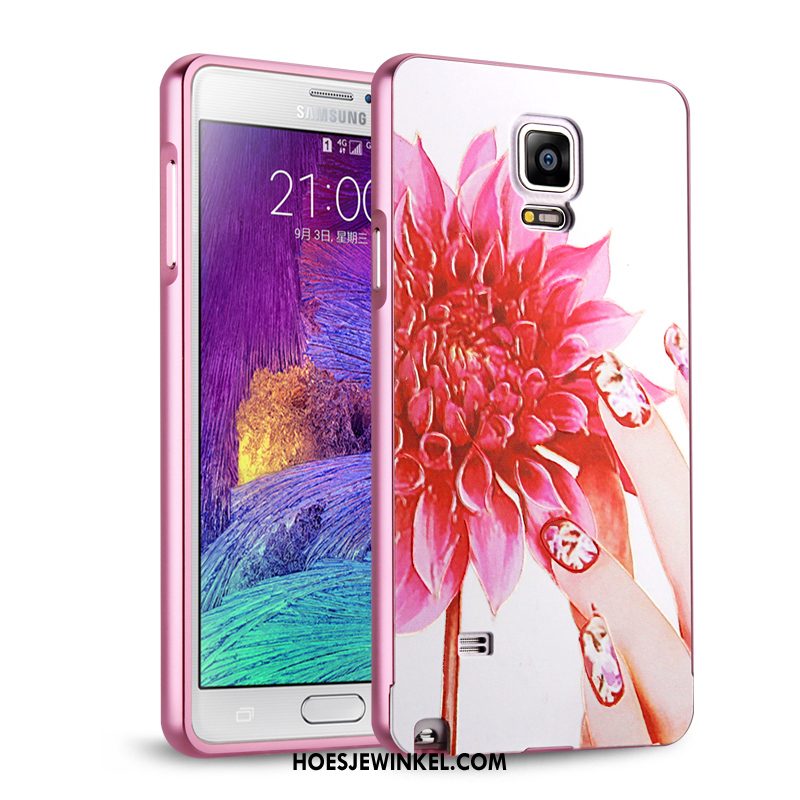 Samsung Galaxy Note 4 Hoesje Bescherming Omlijsting Roze, Samsung Galaxy Note 4 Hoesje Hoes Ster