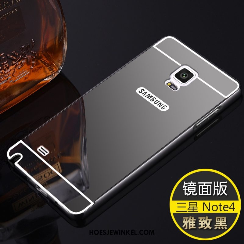 Samsung Galaxy Note 4 Hoesje Bescherming Spiegel Ster, Samsung Galaxy Note 4 Hoesje Hoes Rose Goud
