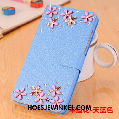 Samsung Galaxy Note 4 Hoesje Blauw Mobiele Telefoon Bescherming, Samsung Galaxy Note 4 Hoesje Clamshell Leren Etui