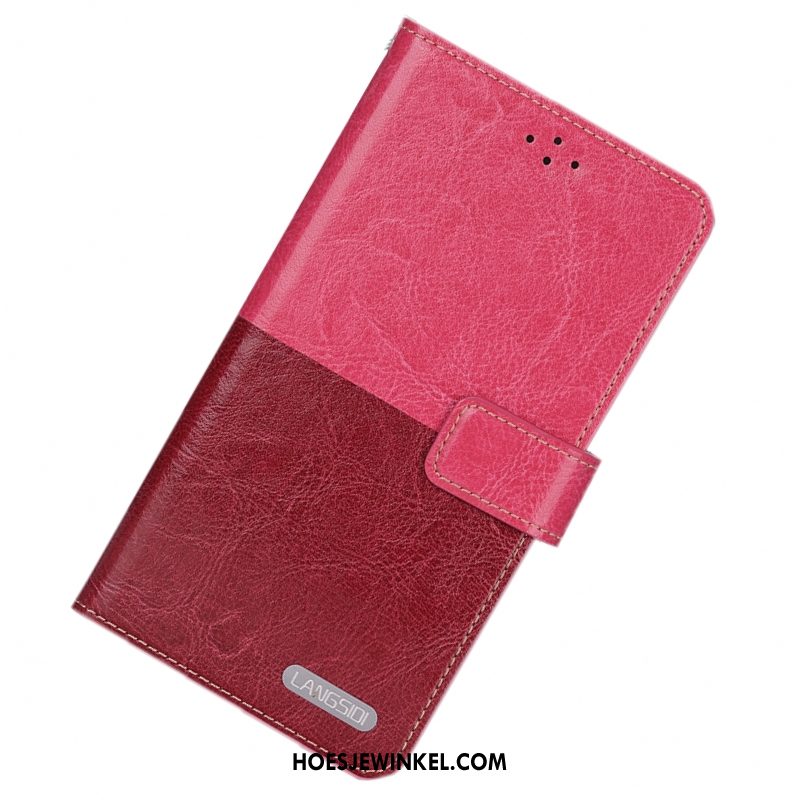 Samsung Galaxy Note 4 Hoesje Echt Leer Anti-fall Eenvoudige, Samsung Galaxy Note 4 Hoesje Rood Bescherming