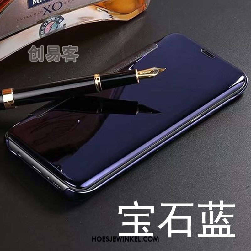 Samsung Galaxy Note 4 Hoesje Folio Hoes Goud, Samsung Galaxy Note 4 Hoesje Spiegel Ster