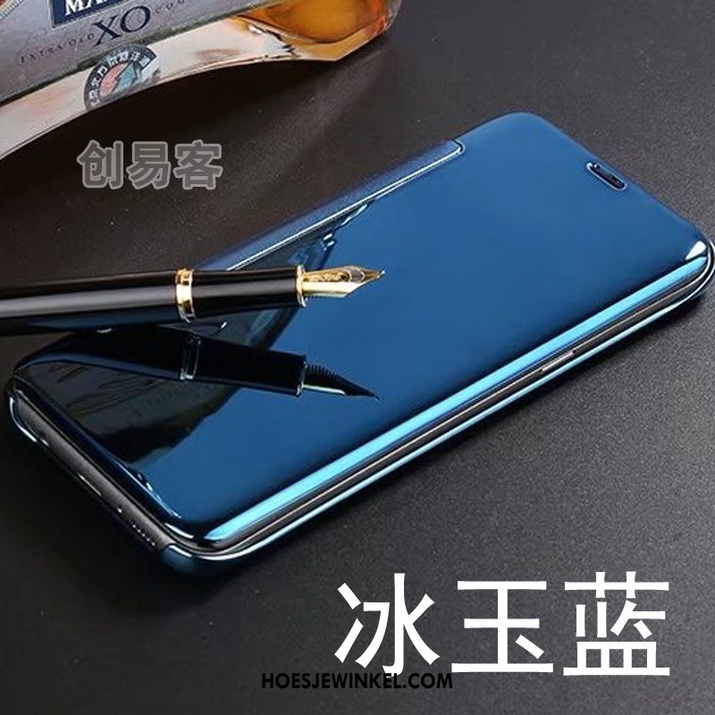 Samsung Galaxy Note 4 Hoesje Folio Hoes Goud, Samsung Galaxy Note 4 Hoesje Spiegel Ster
