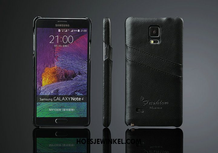 Samsung Galaxy Note 4 Hoesje Kaart Soort Aziatische Vrucht Bescherming, Samsung Galaxy Note 4 Hoesje Leer Hoes Braun