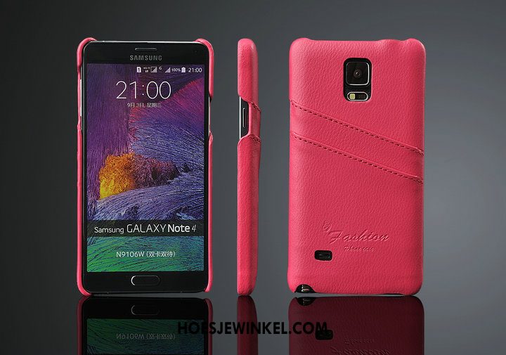 Samsung Galaxy Note 4 Hoesje Kaart Soort Aziatische Vrucht Bescherming, Samsung Galaxy Note 4 Hoesje Leer Hoes Braun