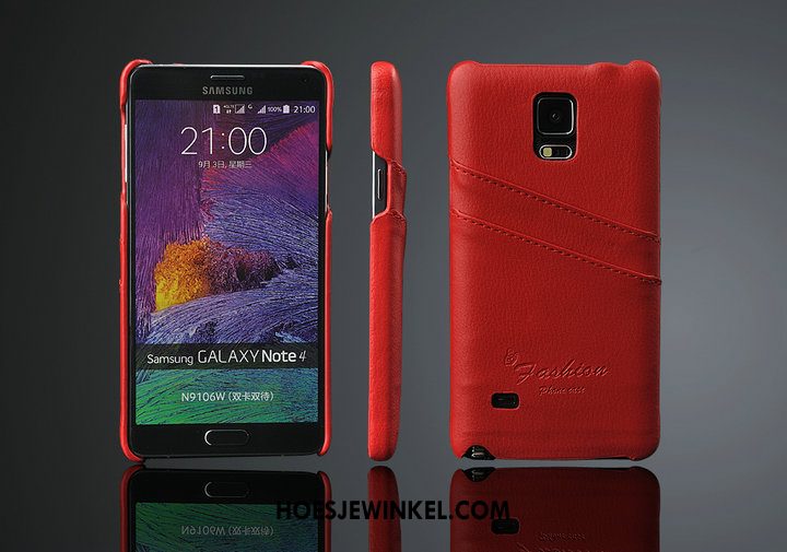 Samsung Galaxy Note 4 Hoesje Kaart Soort Aziatische Vrucht Bescherming, Samsung Galaxy Note 4 Hoesje Leer Hoes Braun