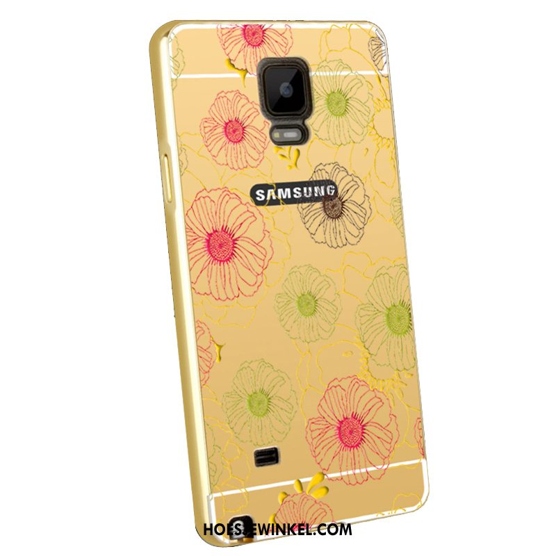 Samsung Galaxy Note 4 Hoesje Metaal Omlijsting Blauw, Samsung Galaxy Note 4 Hoesje Reliëf Mobiele Telefoon