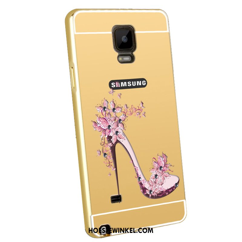 Samsung Galaxy Note 4 Hoesje Metaal Omlijsting Blauw, Samsung Galaxy Note 4 Hoesje Reliëf Mobiele Telefoon