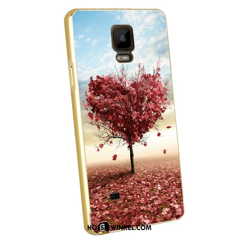 Samsung Galaxy Note 4 Hoesje Metaal Omlijsting Blauw, Samsung Galaxy Note 4 Hoesje Reliëf Mobiele Telefoon