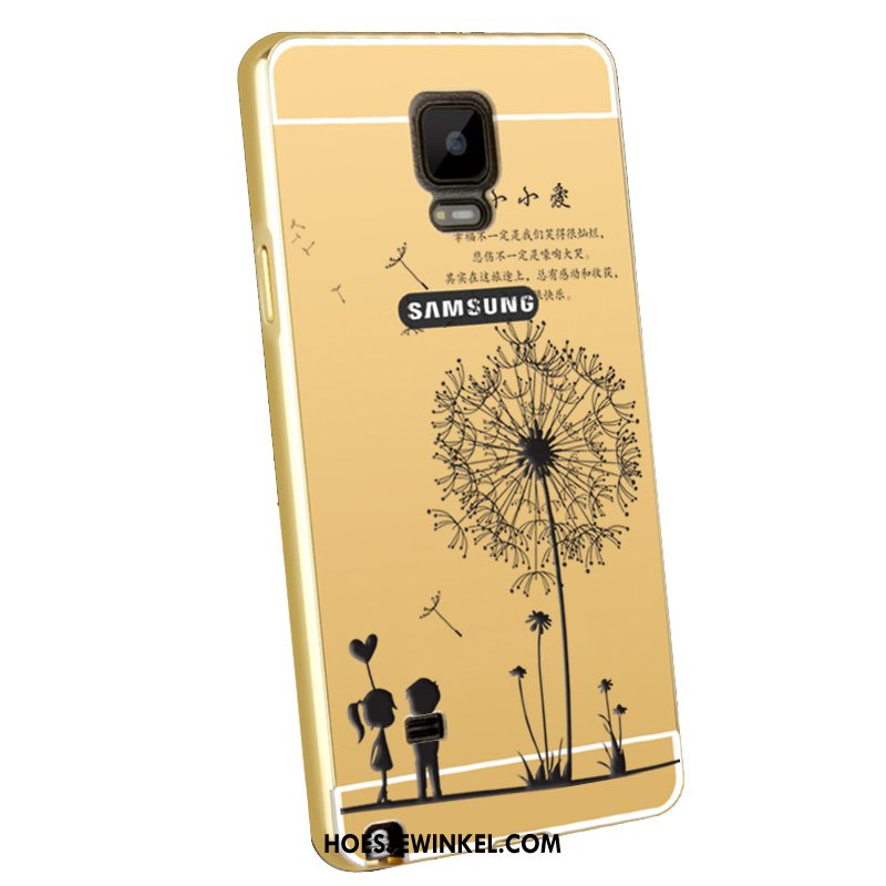 Samsung Galaxy Note 4 Hoesje Metaal Omlijsting Blauw, Samsung Galaxy Note 4 Hoesje Reliëf Mobiele Telefoon