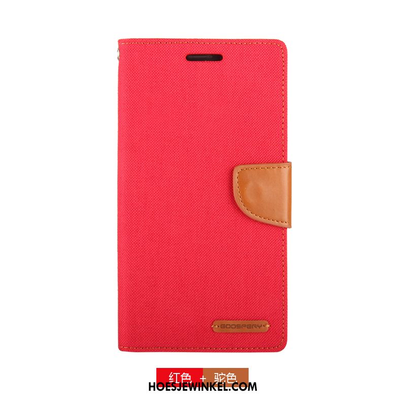 Samsung Galaxy Note 4 Hoesje Portemonnee Canvas Mobiele Telefoon, Samsung Galaxy Note 4 Hoesje Blauw Folio