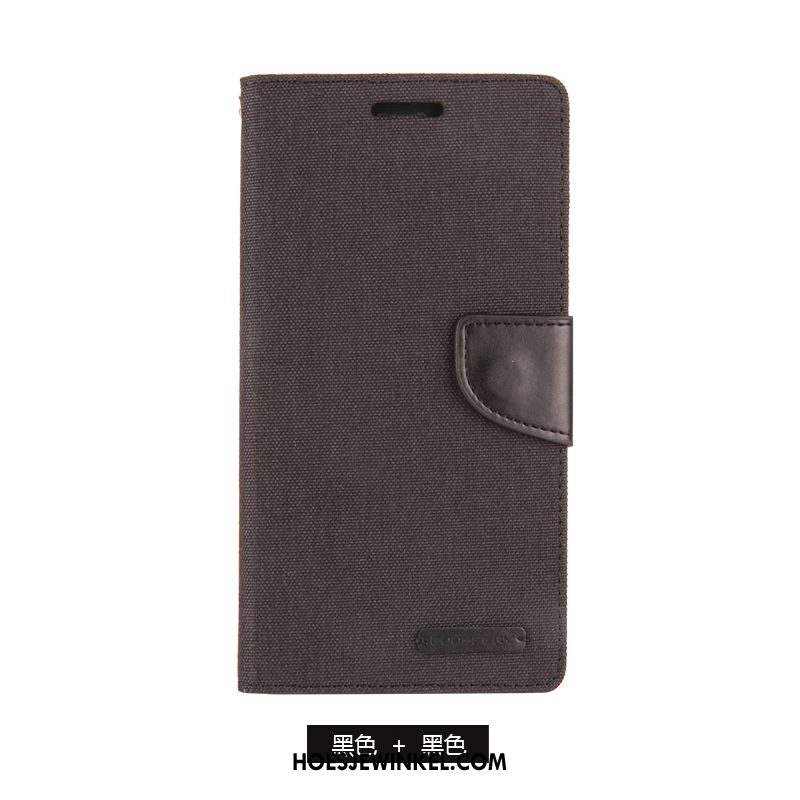 Samsung Galaxy Note 4 Hoesje Portemonnee Canvas Mobiele Telefoon, Samsung Galaxy Note 4 Hoesje Blauw Folio