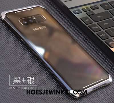 Samsung Galaxy Note 8 Hoesje Achterklep Ster Blauw, Samsung Galaxy Note 8 Hoesje Anti-fall Gehard Glas
