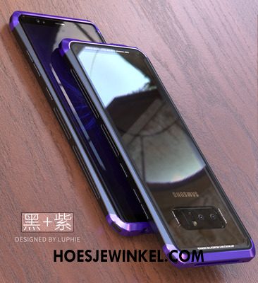 Samsung Galaxy Note 8 Hoesje Achterklep Ster Blauw, Samsung Galaxy Note 8 Hoesje Anti-fall Gehard Glas