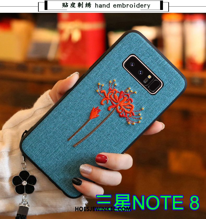 Samsung Galaxy Note 8 Hoesje Bescherming Borduurwerk Siliconen, Samsung Galaxy Note 8 Hoesje Grijs All Inclusive