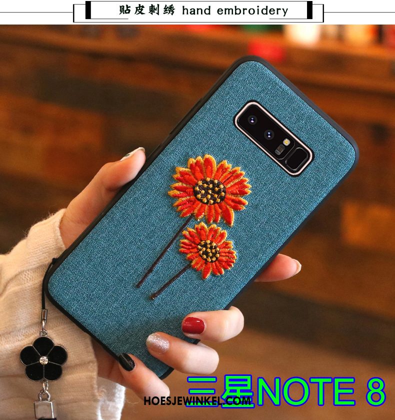 Samsung Galaxy Note 8 Hoesje Bescherming Borduurwerk Siliconen, Samsung Galaxy Note 8 Hoesje Grijs All Inclusive