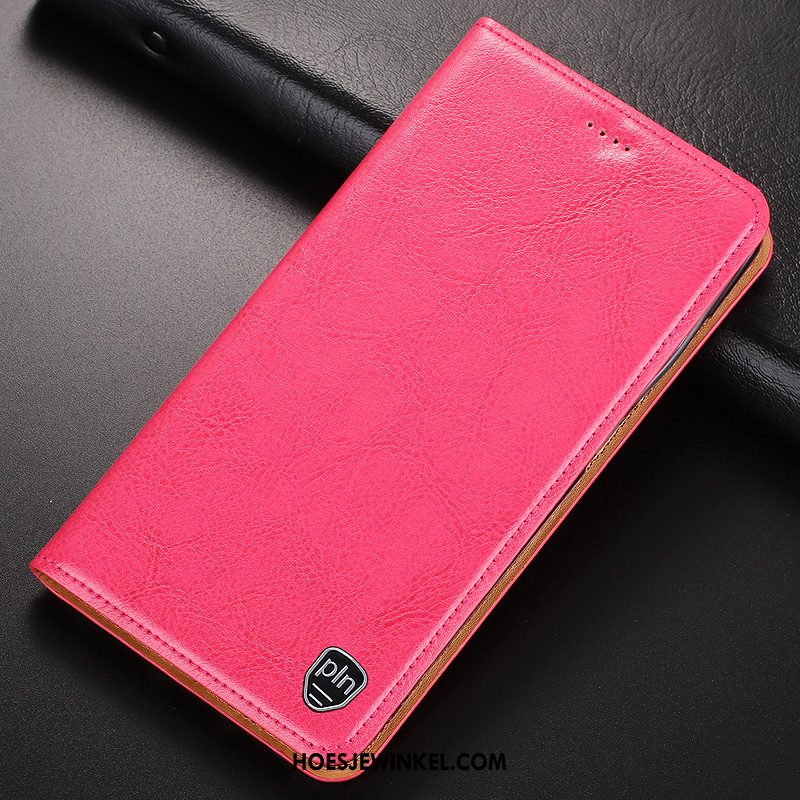 Samsung Galaxy Note 8 Hoesje Echt Leer Rood Folio, Samsung Galaxy Note 8 Hoesje Hoes Ster