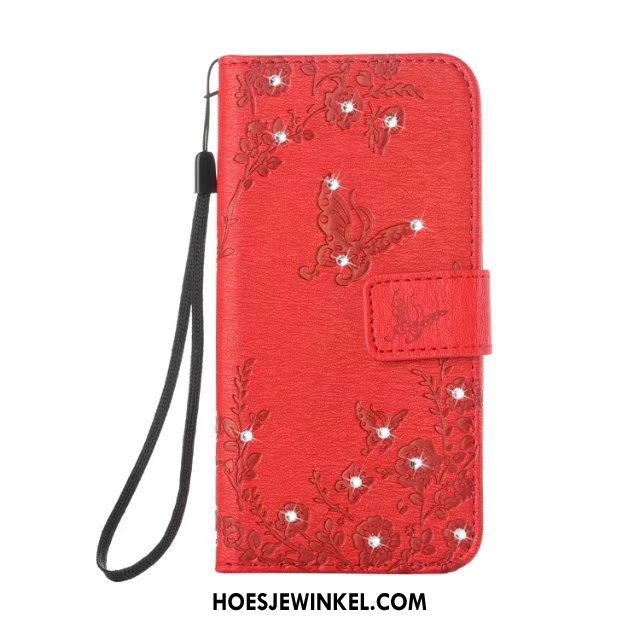 Samsung Galaxy Note 8 Hoesje Hanger Leren Etui Met Strass, Samsung Galaxy Note 8 Hoesje Portemonnee Mobiele Telefoon