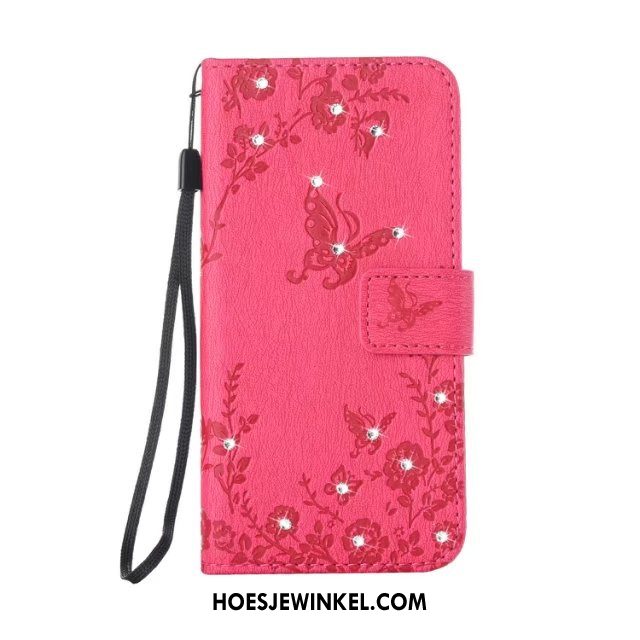 Samsung Galaxy Note 8 Hoesje Hanger Leren Etui Met Strass, Samsung Galaxy Note 8 Hoesje Portemonnee Mobiele Telefoon