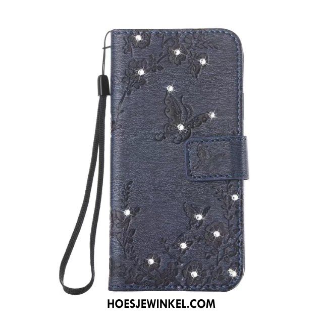 Samsung Galaxy Note 8 Hoesje Hanger Leren Etui Met Strass, Samsung Galaxy Note 8 Hoesje Portemonnee Mobiele Telefoon