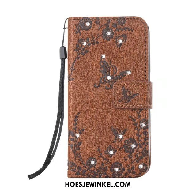 Samsung Galaxy Note 8 Hoesje Hanger Leren Etui Met Strass, Samsung Galaxy Note 8 Hoesje Portemonnee Mobiele Telefoon