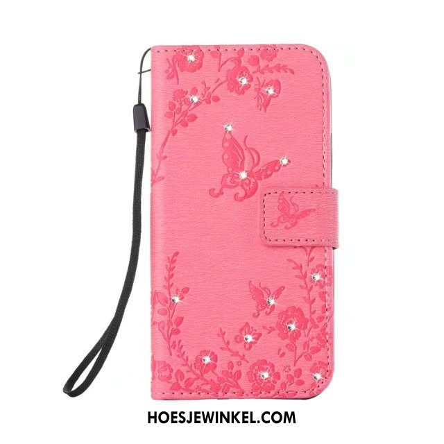 Samsung Galaxy Note 8 Hoesje Hanger Leren Etui Met Strass, Samsung Galaxy Note 8 Hoesje Portemonnee Mobiele Telefoon