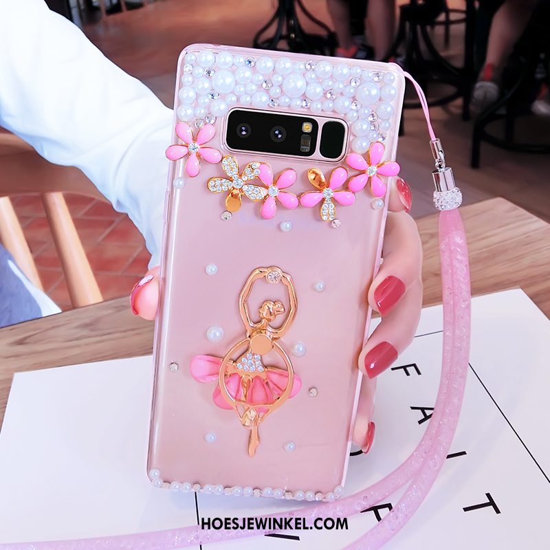 Samsung Galaxy Note 8 Hoesje Hanger Roze Mobiele Telefoon, Samsung Galaxy Note 8 Hoesje Ster Siliconen