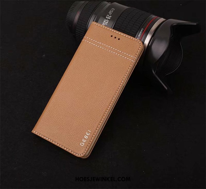 Samsung Galaxy Note 8 Hoesje Leren Etui Echt Leer Khaki, Samsung Galaxy Note 8 Hoesje Hoes Mobiele Telefoon