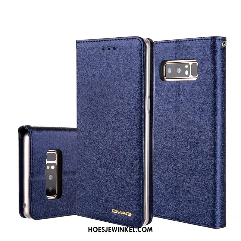 Samsung Galaxy Note 8 Hoesje Mobiele Telefoon Hoes Leren Etui, Samsung Galaxy Note 8 Hoesje Ster Blauw