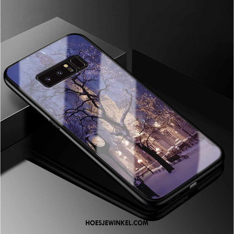 Samsung Galaxy Note 8 Hoesje Mooie Purper Lovers, Samsung Galaxy Note 8 Hoesje All Inclusive Bescherming