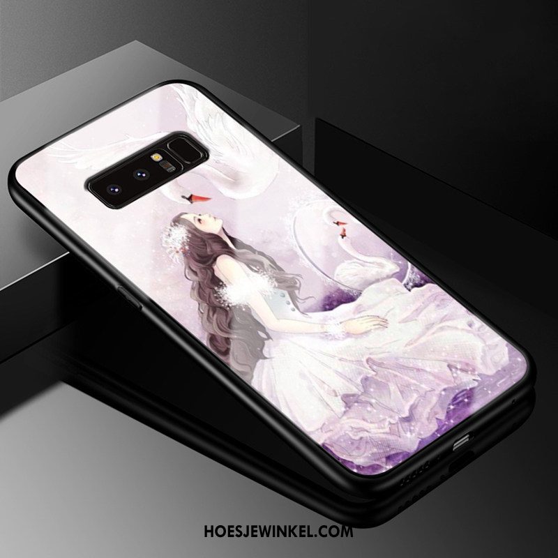 Samsung Galaxy Note 8 Hoesje Mooie Purper Lovers, Samsung Galaxy Note 8 Hoesje All Inclusive Bescherming