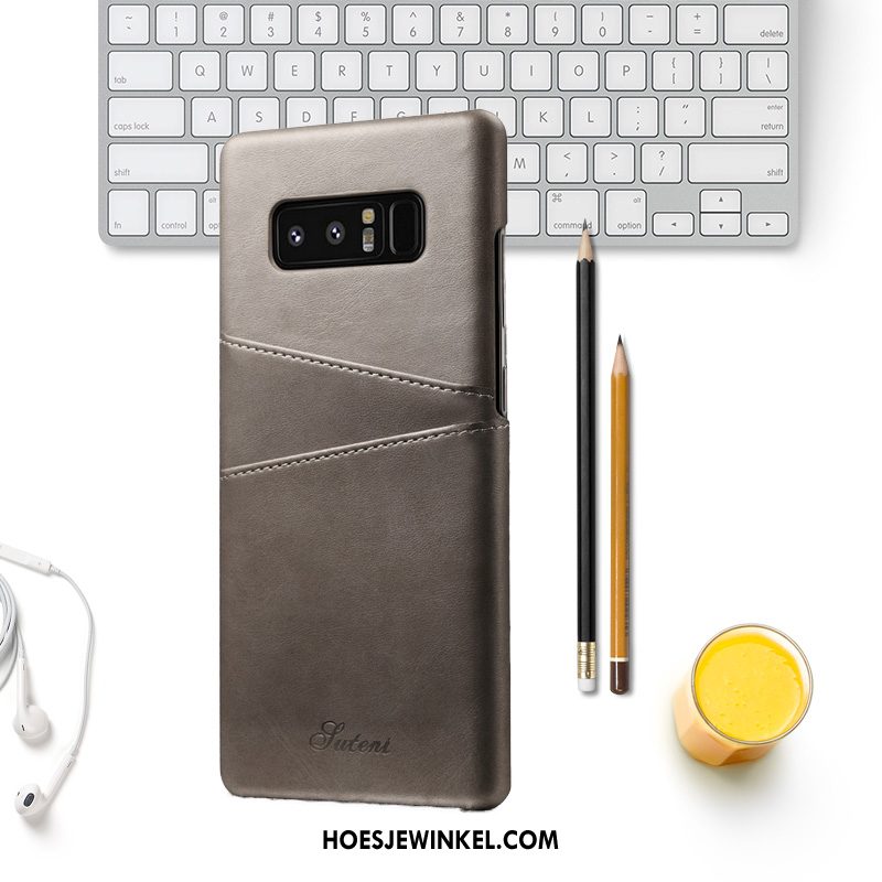 Samsung Galaxy Note 8 Hoesje Scheppend Bedrijf Anti-fall, Samsung Galaxy Note 8 Hoesje Leren Etui Dun