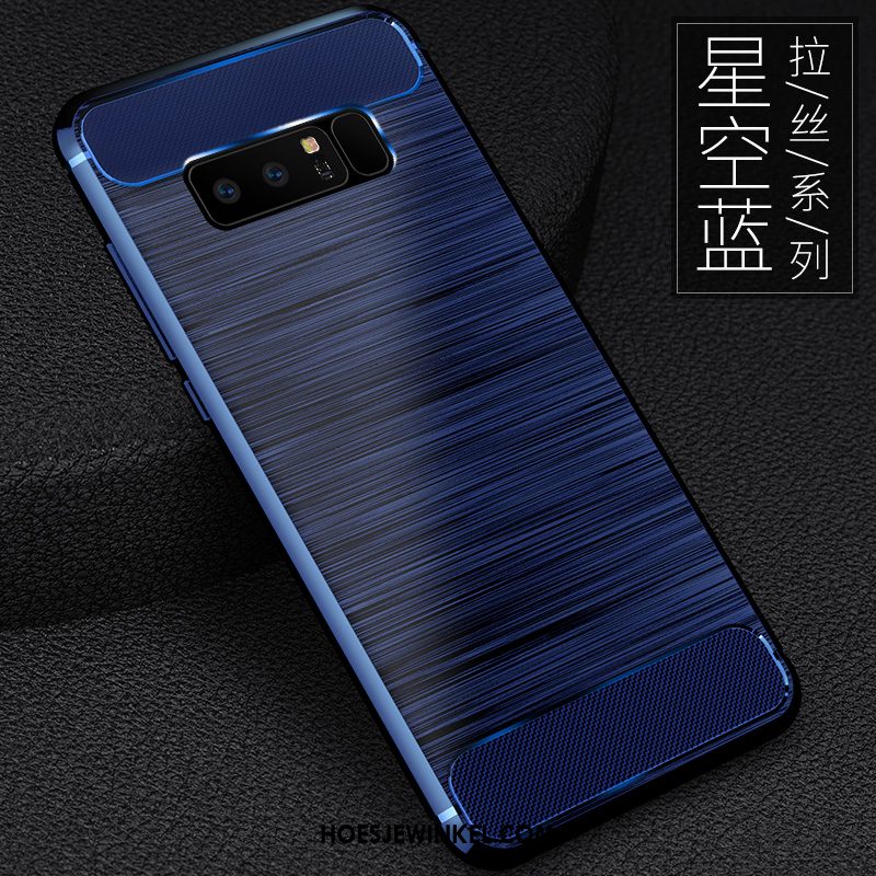 Samsung Galaxy Note 8 Hoesje Ster Hoes Zijde, Samsung Galaxy Note 8 Hoesje All Inclusive Blauw