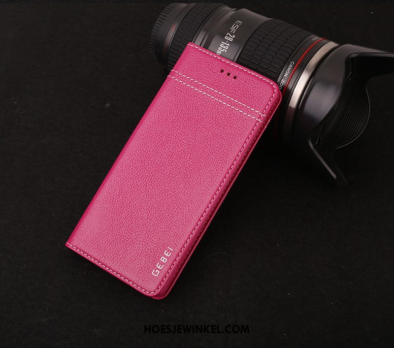 Samsung Galaxy Note 8 Hoesje Ster Leren Etui Echt Leer, Samsung Galaxy Note 8 Hoesje Rood Mobiele Telefoon