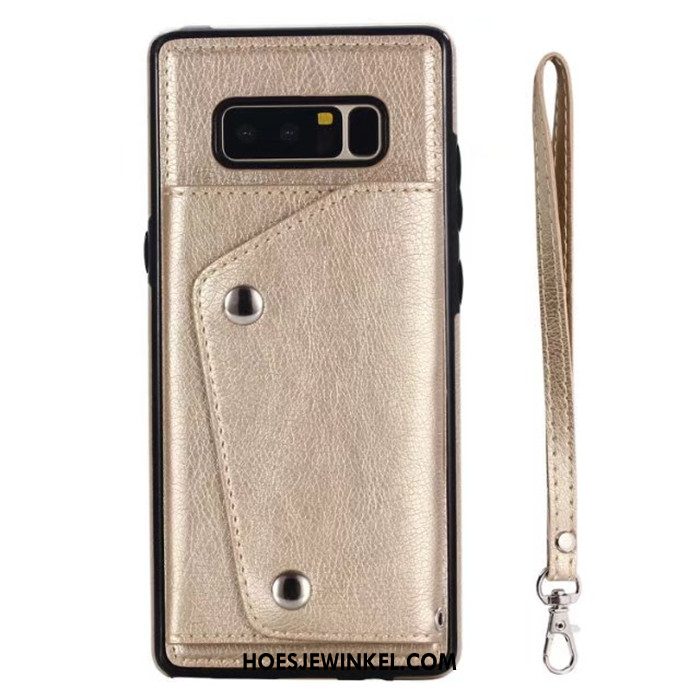 Samsung Galaxy Note 8 Hoesje Ster Rose Goud Mobiele Telefoon, Samsung Galaxy Note 8 Hoesje Kaart Tas Portemonnee