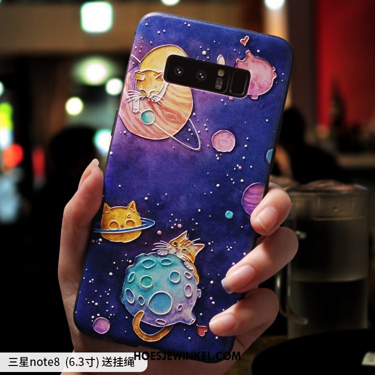 Samsung Galaxy Note 8 Hoesje Trendy Merk Purper Mobiele Telefoon, Samsung Galaxy Note 8 Hoesje Ster Siliconen