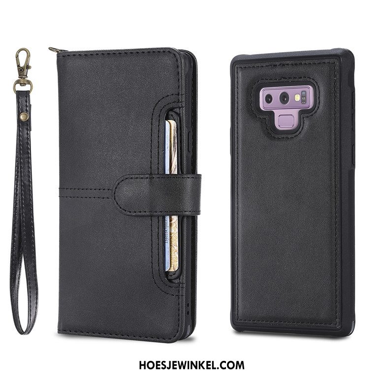 Samsung Galaxy Note 9 Hoesje Anti-fall Hoes Leren Etui, Samsung Galaxy Note 9 Hoesje Mobiele Telefoon Ster Braun