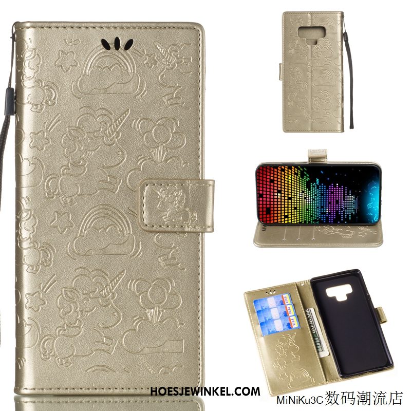 Samsung Galaxy Note 9 Hoesje Folio Kaart Zacht, Samsung Galaxy Note 9 Hoesje Siliconen Bescherming