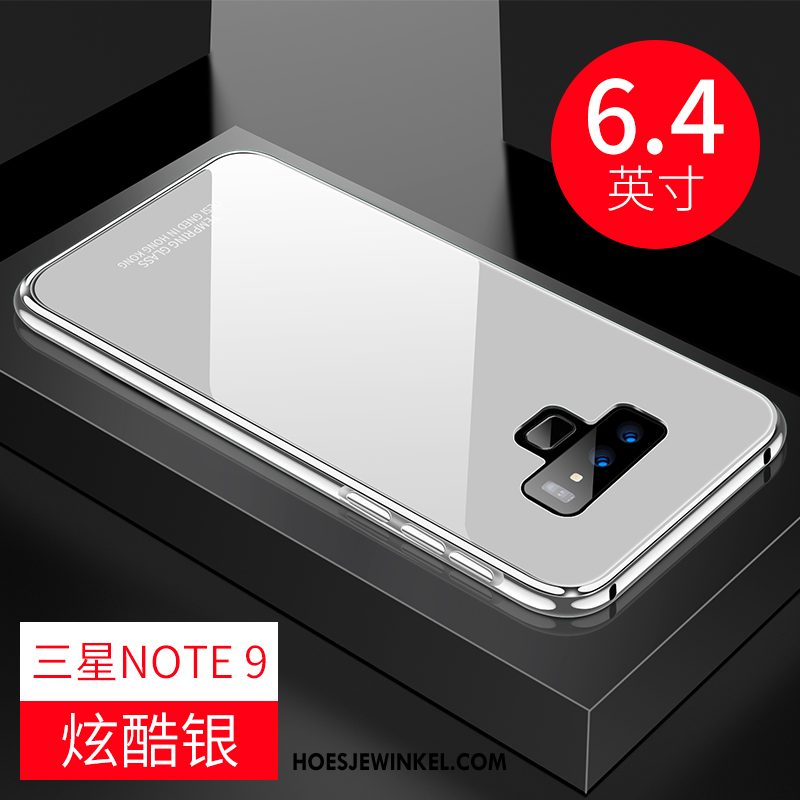 Samsung Galaxy Note 9 Hoesje Glas Mobiele Telefoon Zilver, Samsung Galaxy Note 9 Hoesje Trendy Merk All Inclusive