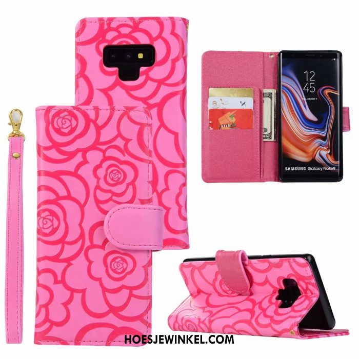 Samsung Galaxy Note 9 Hoesje Hoes Anti-fall Leren Etui, Samsung Galaxy Note 9 Hoesje Goud All Inclusive