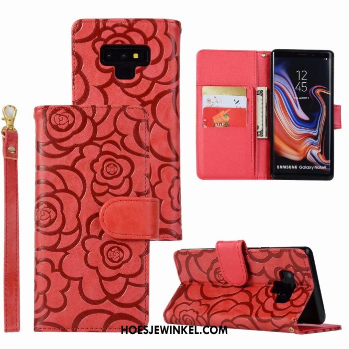 Samsung Galaxy Note 9 Hoesje Hoes Anti-fall Leren Etui, Samsung Galaxy Note 9 Hoesje Goud All Inclusive