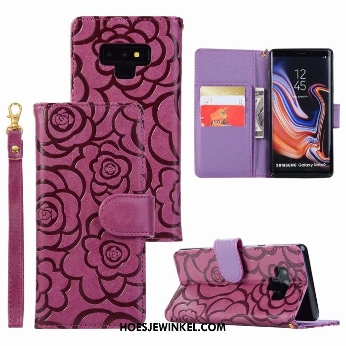 Samsung Galaxy Note 9 Hoesje Hoes Anti-fall Leren Etui, Samsung Galaxy Note 9 Hoesje Goud All Inclusive