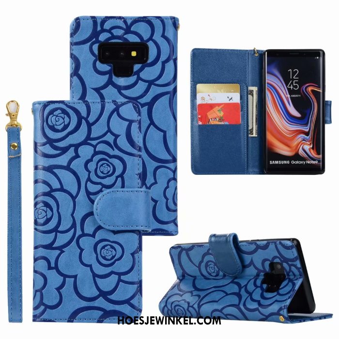 Samsung Galaxy Note 9 Hoesje Hoes Anti-fall Leren Etui, Samsung Galaxy Note 9 Hoesje Goud All Inclusive