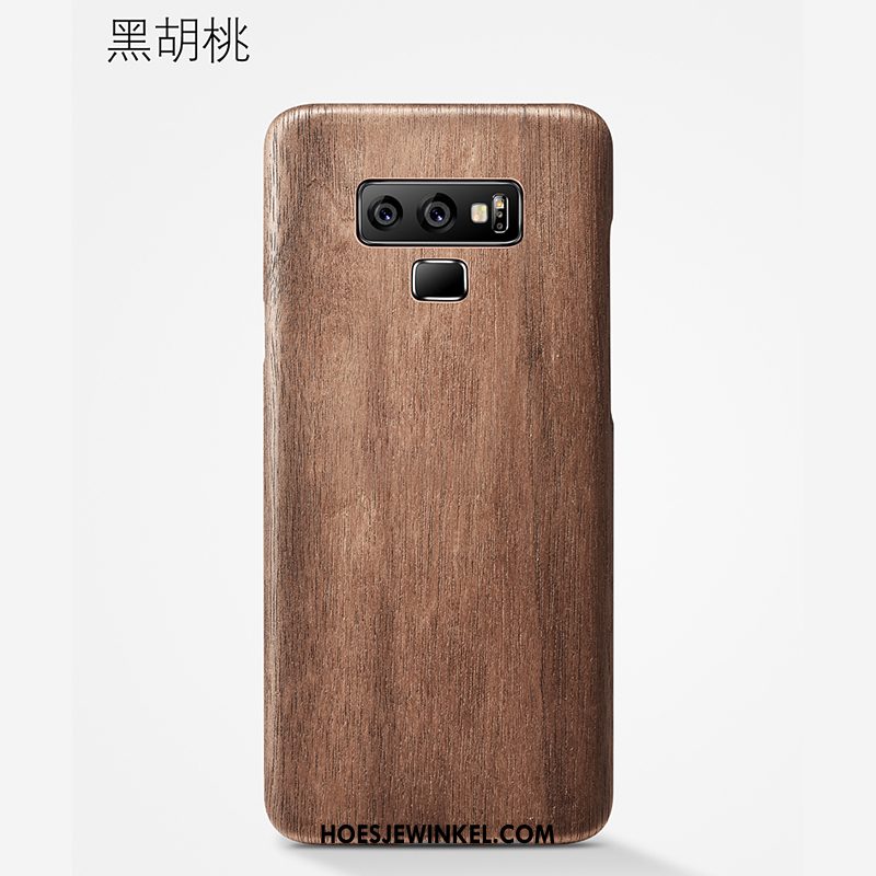 Samsung Galaxy Note 9 Hoesje Hout Dun Persoonlijk, Samsung Galaxy Note 9 Hoesje Trendy Merk Eenvoudige Braun