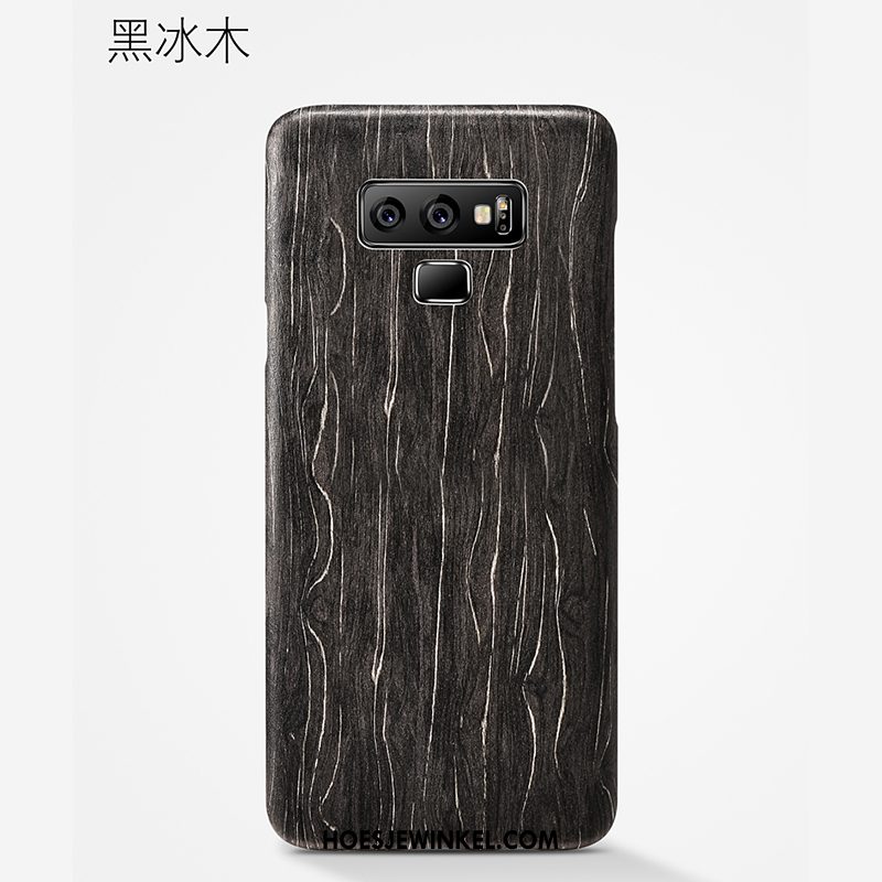 Samsung Galaxy Note 9 Hoesje Hout Dun Persoonlijk, Samsung Galaxy Note 9 Hoesje Trendy Merk Eenvoudige Braun