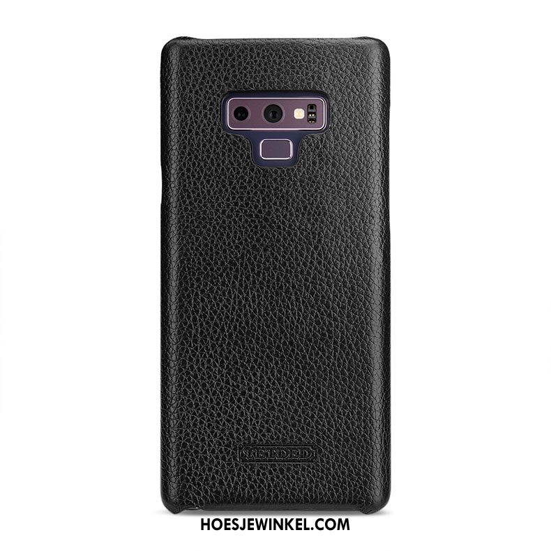 Samsung Galaxy Note 9 Hoesje Mobiele Telefoon Achterklep Echt Leer, Samsung Galaxy Note 9 Hoesje Bescherming Geel