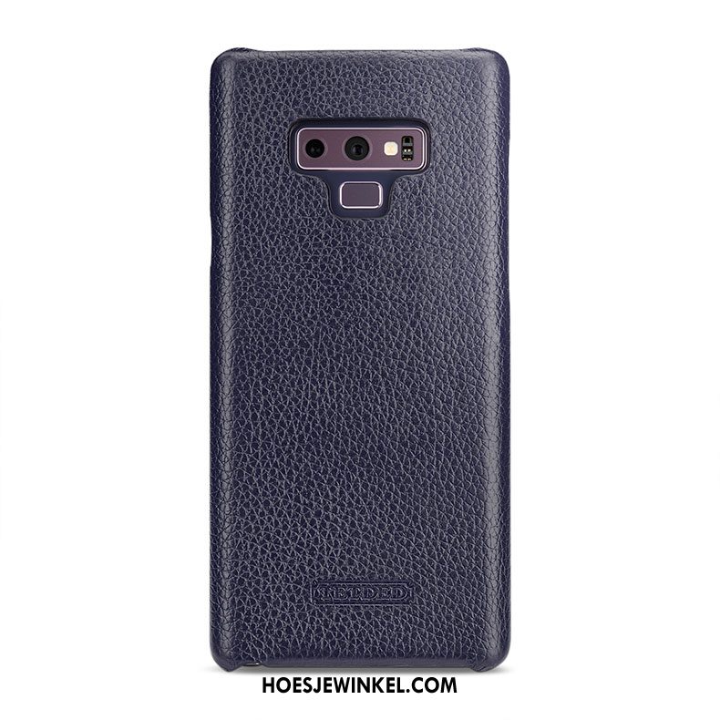 Samsung Galaxy Note 9 Hoesje Mobiele Telefoon Achterklep Echt Leer, Samsung Galaxy Note 9 Hoesje Bescherming Geel