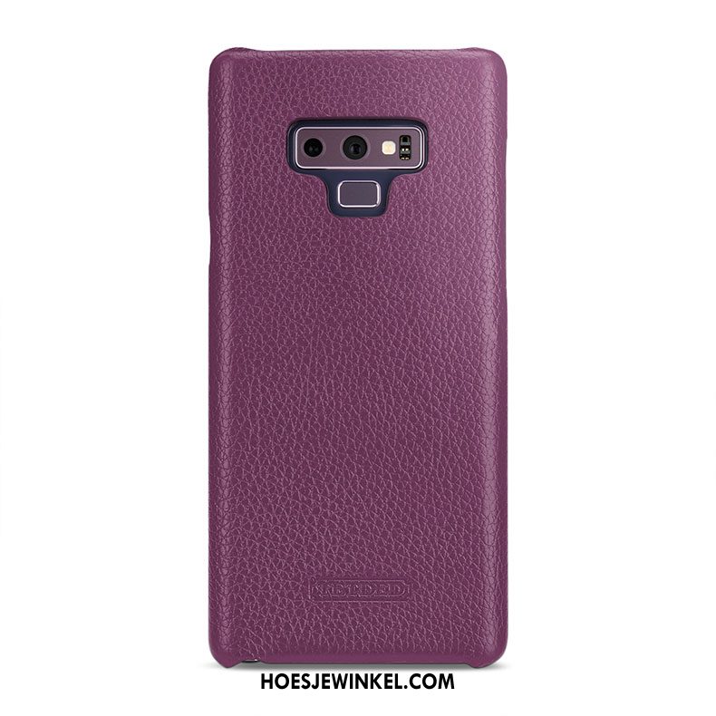 Samsung Galaxy Note 9 Hoesje Mobiele Telefoon Achterklep Echt Leer, Samsung Galaxy Note 9 Hoesje Bescherming Geel