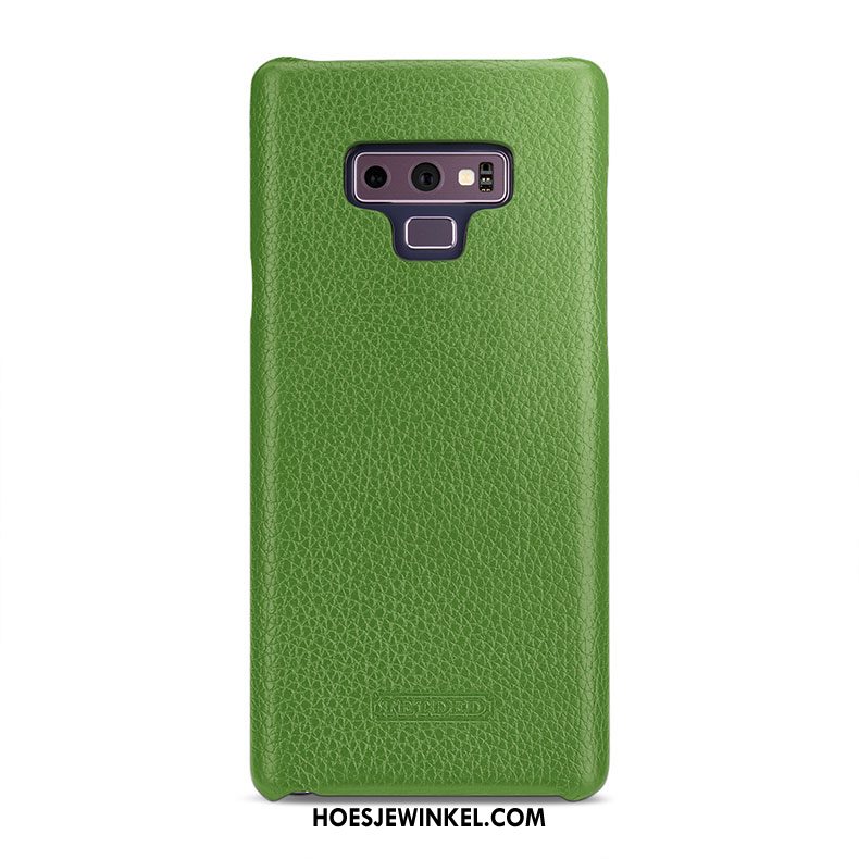 Samsung Galaxy Note 9 Hoesje Mobiele Telefoon Achterklep Echt Leer, Samsung Galaxy Note 9 Hoesje Bescherming Geel