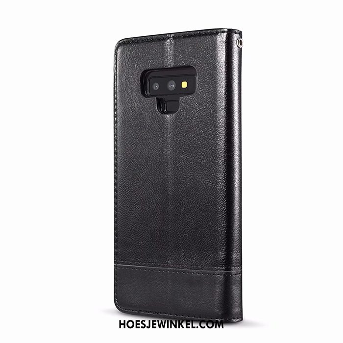 Samsung Galaxy Note 9 Hoesje Mobiele Telefoon Anti-fall Hoes, Samsung Galaxy Note 9 Hoesje Leren Etui Rood Braun